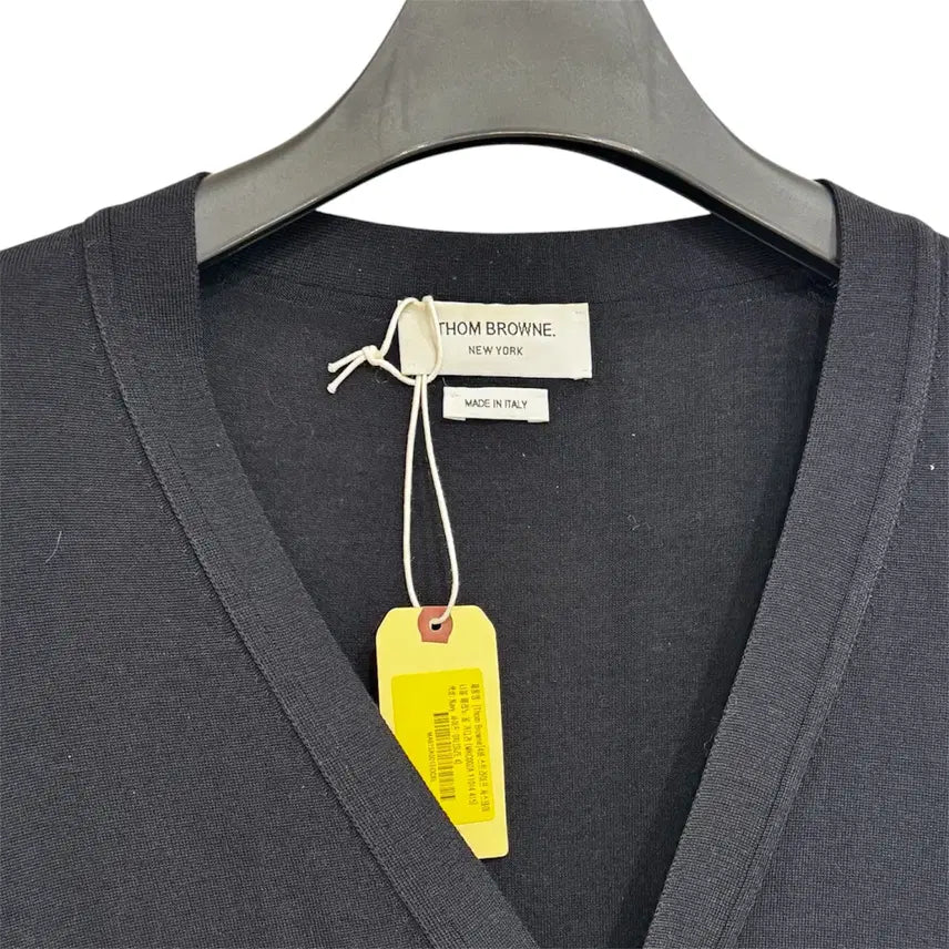 [BUNJANG] Thom Browne Merino Wool Navy Cardigan / 4 / 톰브라운 사선완장 메리노울 네이비 가디건