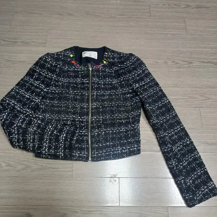 [BUNJANG] LeShop Tweed Crop Jacket Black 85 / 르샵 트위드 크롭 자켓 블랙  85