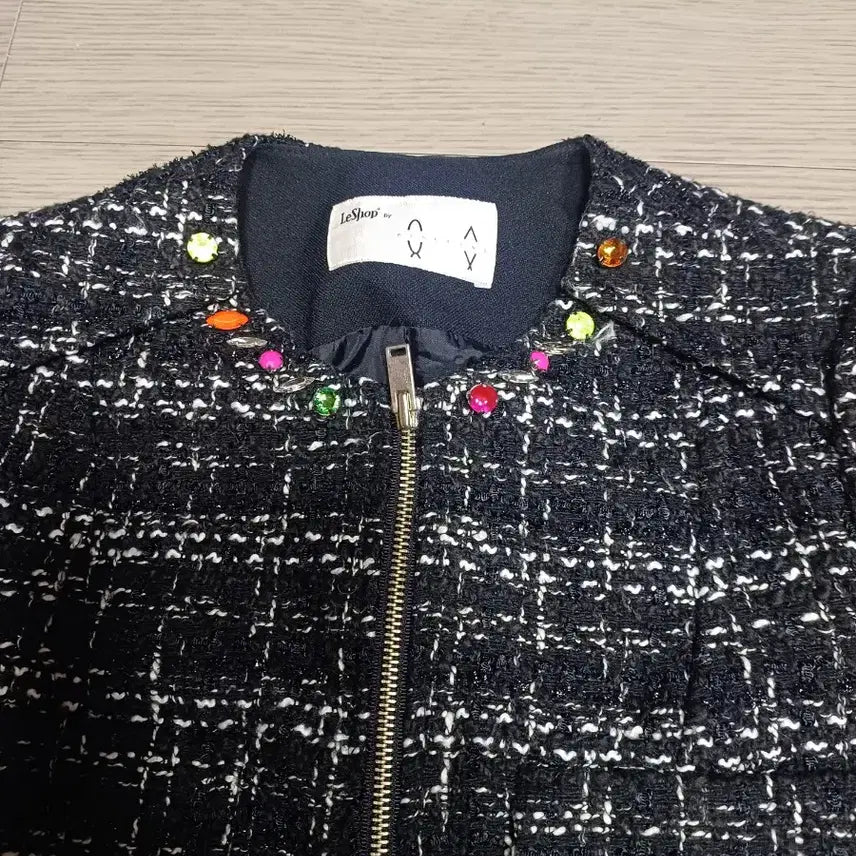 [BUNJANG] LeShop Tweed Crop Jacket Black 85 / 르샵 트위드 크롭 자켓 블랙  85