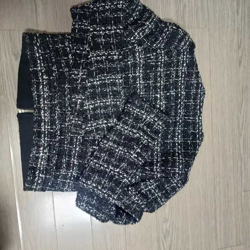 [BUNJANG] LeShop Tweed Crop Jacket Black 85 / 르샵 트위드 크롭 자켓 블랙  85