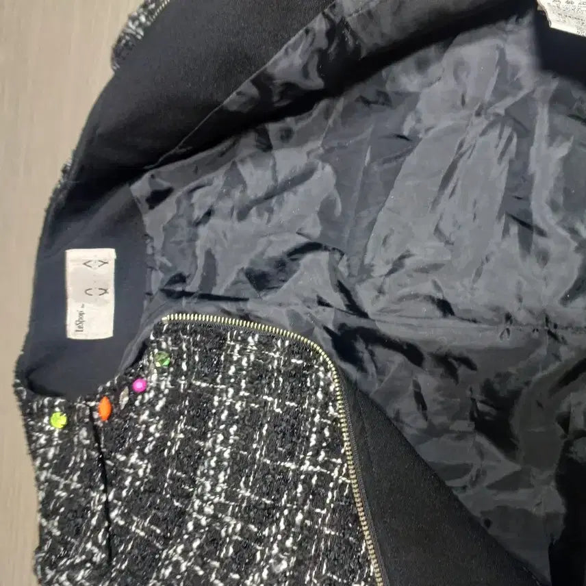 [BUNJANG] LeShop Tweed Crop Jacket Black 85 / 르샵 트위드 크롭 자켓 블랙  85