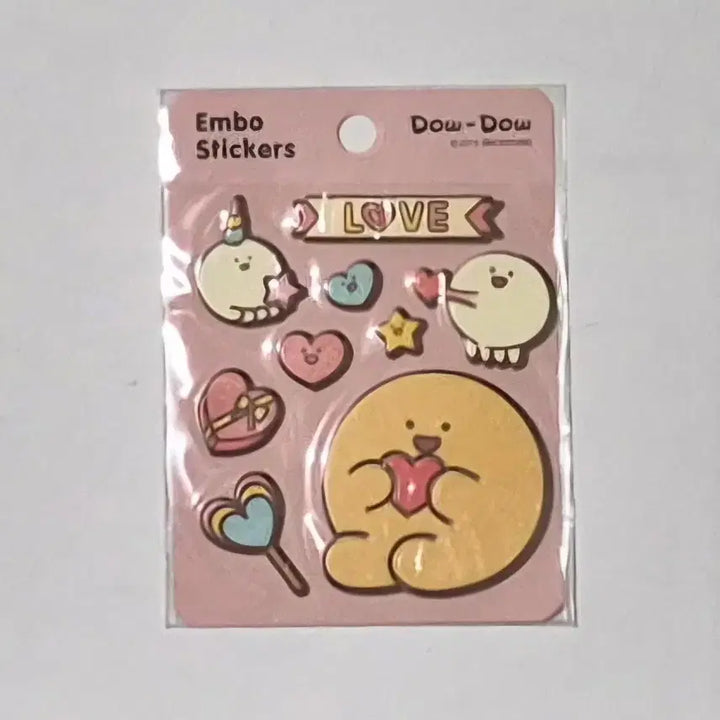 [BUNJANG] Over Action DoDo Dancing Embossed Sticker / 고전문구 오버액션,도우도우,댄싱 엠보스티커