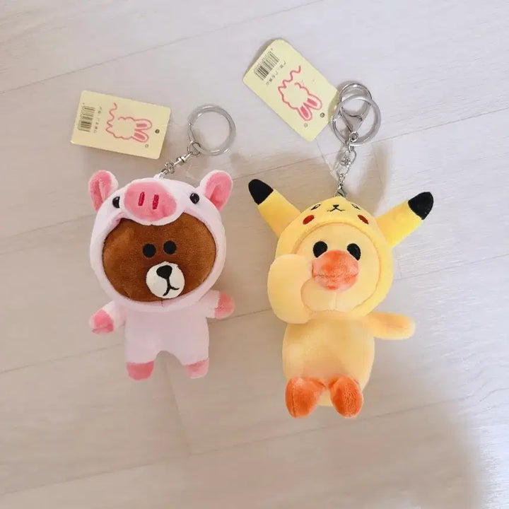 [BUNJANG] Line Friends Brown/Sally Keyring Set / 라인프렌즈 브라운/샐리 인형 키링 2종 / 새상품