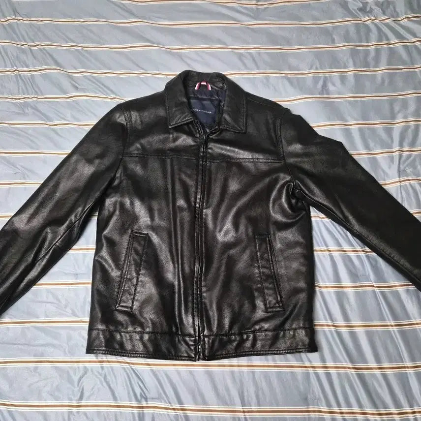 [BUNJANG] Tommy Hilfiger Quilted Leather Jacket (Size 100) / 타미힐피거 누빔 가죽자켓 100사이즈