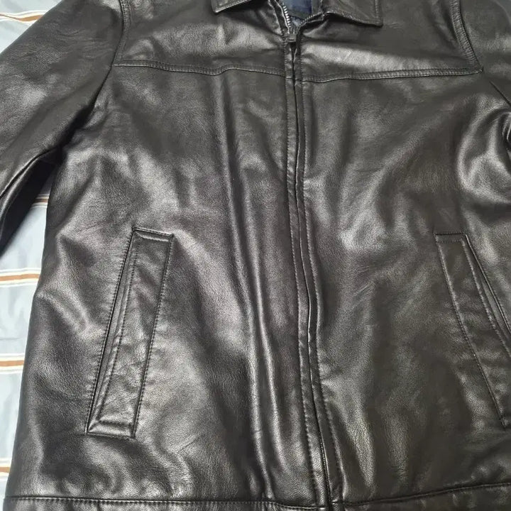 [BUNJANG] Tommy Hilfiger Quilted Leather Jacket (Size 100) / 타미힐피거 누빔 가죽자켓 100사이즈