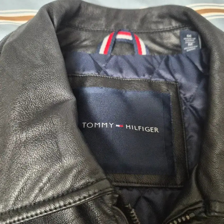 [BUNJANG] Tommy Hilfiger Quilted Leather Jacket (Size 100) / 타미힐피거 누빔 가죽자켓 100사이즈