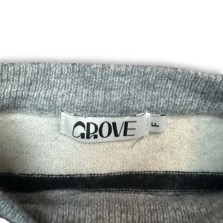 [BUNJANG] GROVE Striped Crop Knit Top / 그로브 크롭 니트