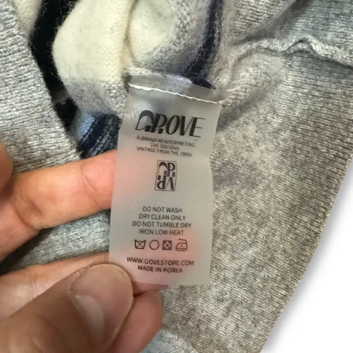 [BUNJANG] GROVE Striped Crop Knit Top / 그로브 크롭 니트