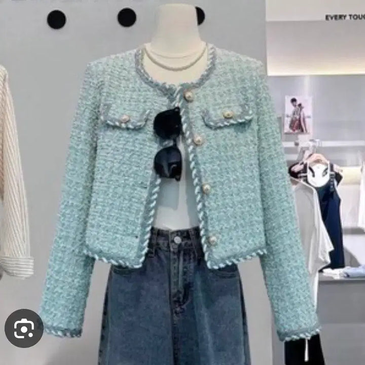 [BUNJANG] Tweed Jacket Silver Thread Pearl Women's Jacket / 트위드 자켓 은사펄 하객룩 자켓 (새상품)