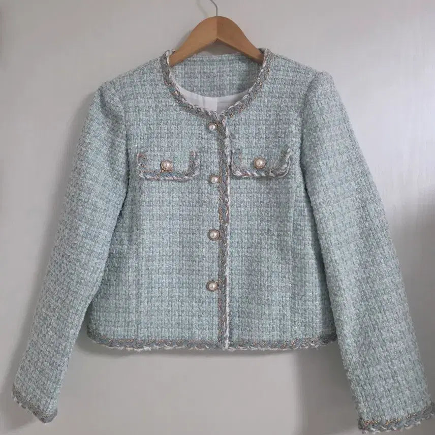 [BUNJANG] Tweed Jacket Silver Thread Pearl Women's Jacket / 트위드 자켓 은사펄 하객룩 자켓 (새상품)