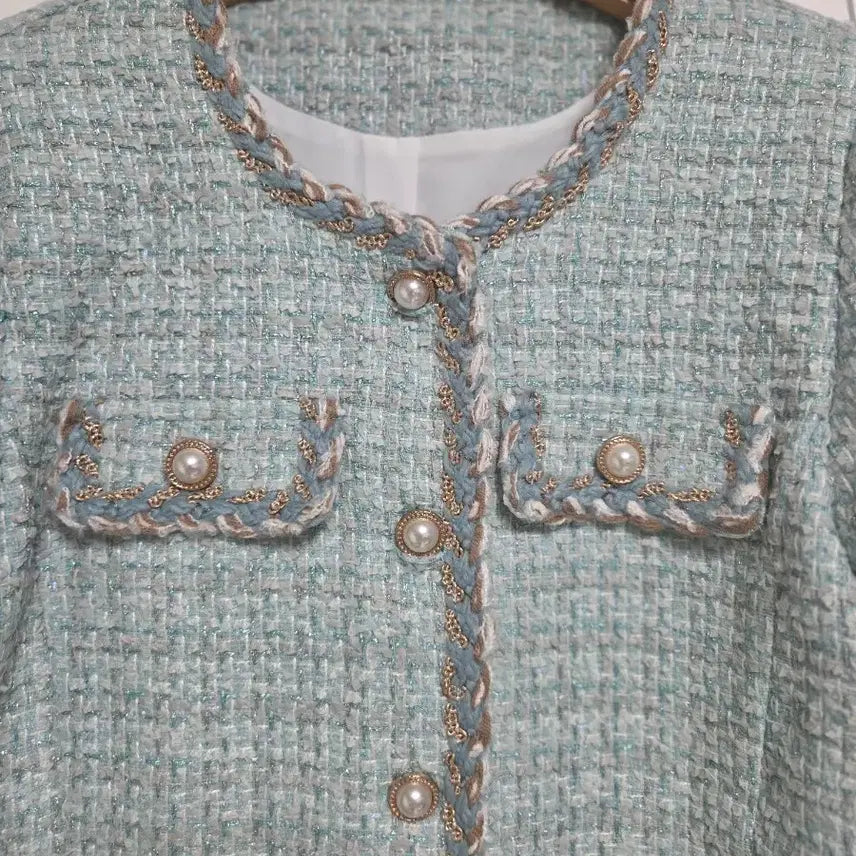 [BUNJANG] Tweed Jacket Silver Thread Pearl Women's Jacket / 트위드 자켓 은사펄 하객룩 자켓 (새상품)
