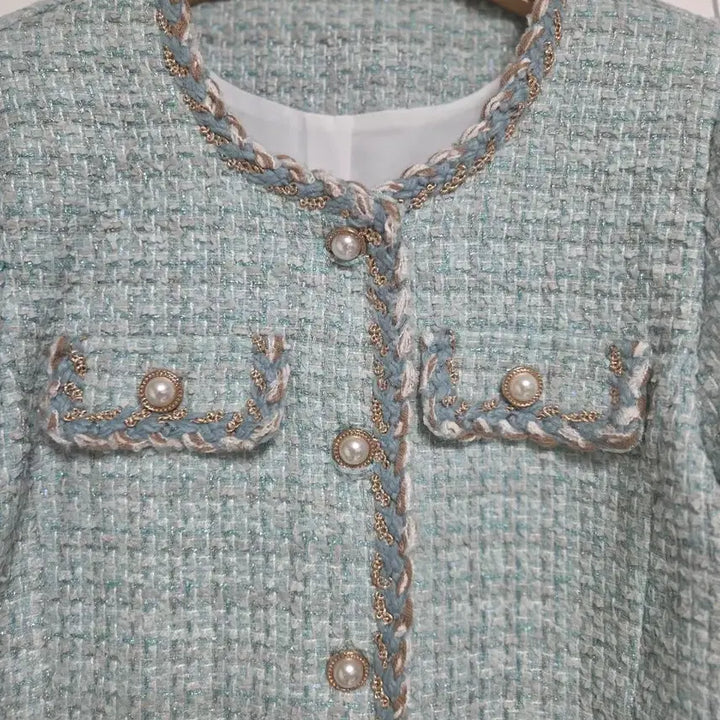 [BUNJANG] Tweed Jacket Silver Thread Pearl Women's Jacket / 트위드 자켓 은사펄 하객룩 자켓 (새상품)