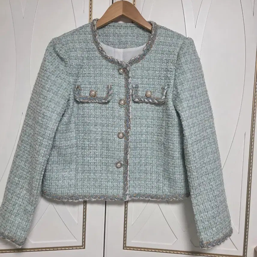 [BUNJANG] Tweed Jacket Silver Thread Pearl Women's Jacket / 트위드 자켓 은사펄 하객룩 자켓 (새상품)