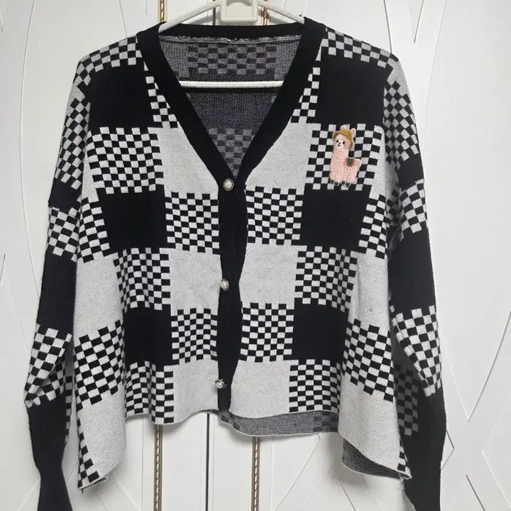 [BUNJANG] Check Pattern Loose Fit Cardigan / 체크 패턴 가디건 루즈핏 가디건 (새상품)