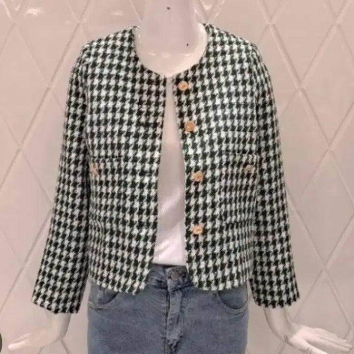 [BUNJANG] Houndstooth Check Tweed Jacket / 하객룩  체크 트위드 자켓 ㅡ새상품