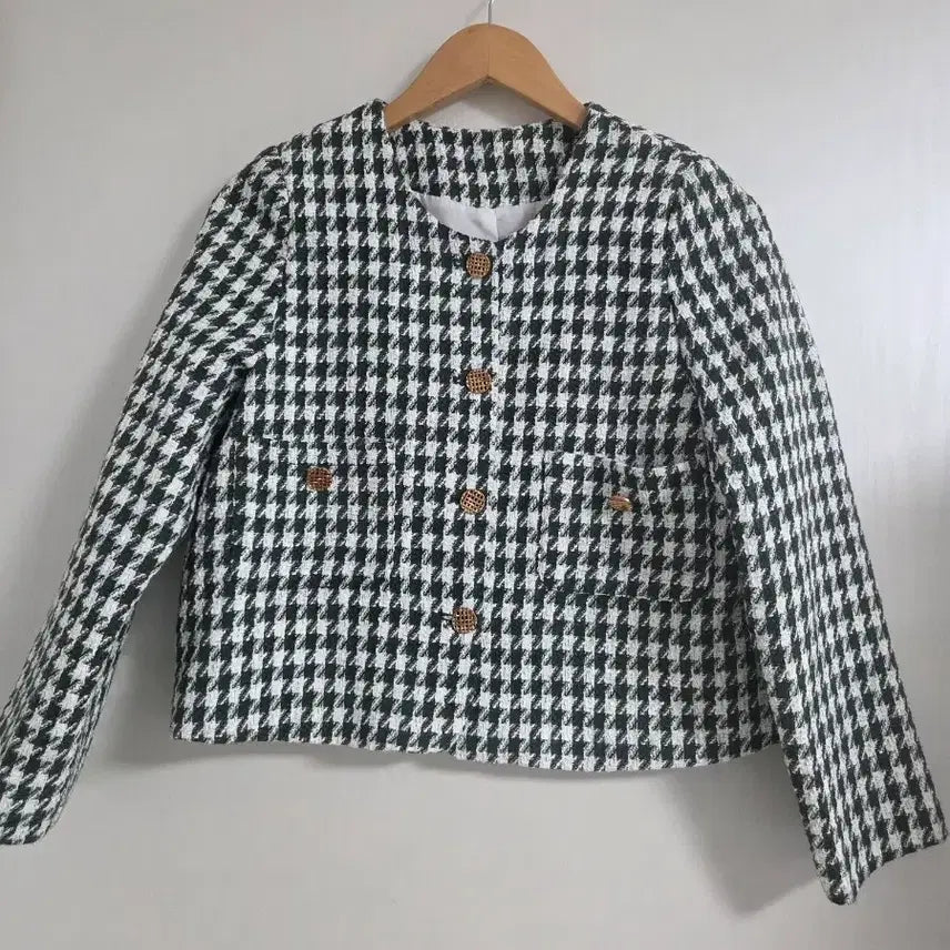 [BUNJANG] Houndstooth Check Tweed Jacket / 하객룩  체크 트위드 자켓 ㅡ새상품