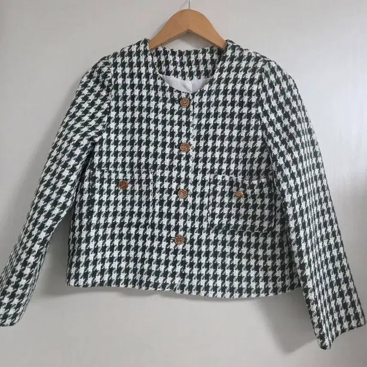 [BUNJANG] Houndstooth Check Tweed Jacket / 하객룩  체크 트위드 자켓 ㅡ새상품