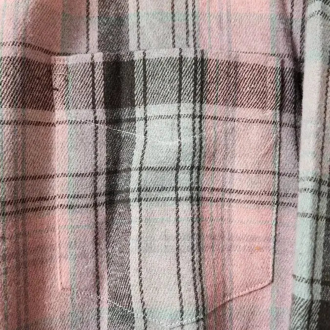 [BUNJANG] Unisex Pink Checkered Shirt / 남녀공용 핑크 체크 남방 셔츠 새상품