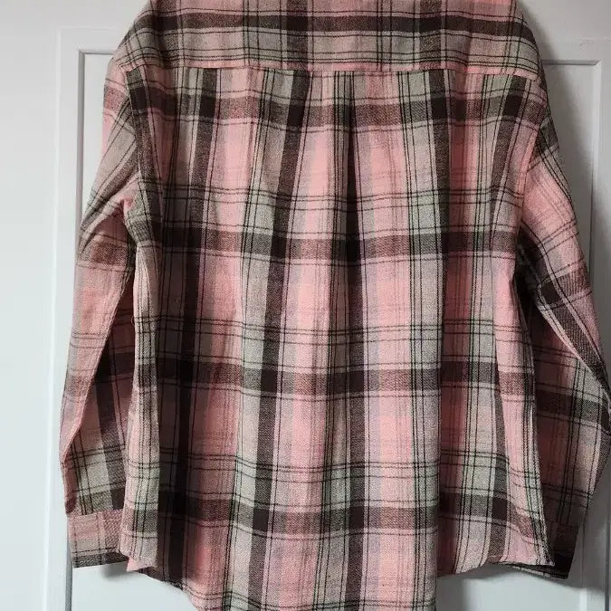 [BUNJANG] Unisex Pink Checkered Shirt / 남녀공용 핑크 체크 남방 셔츠 새상품