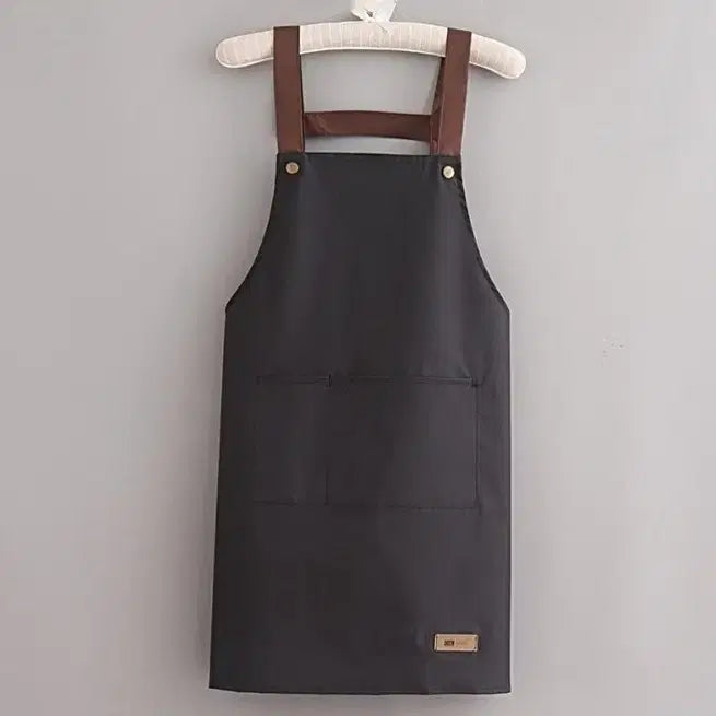 [BUNJANG] Simple Black Waterproof Apron / 심플 블랙 방수 앞치마