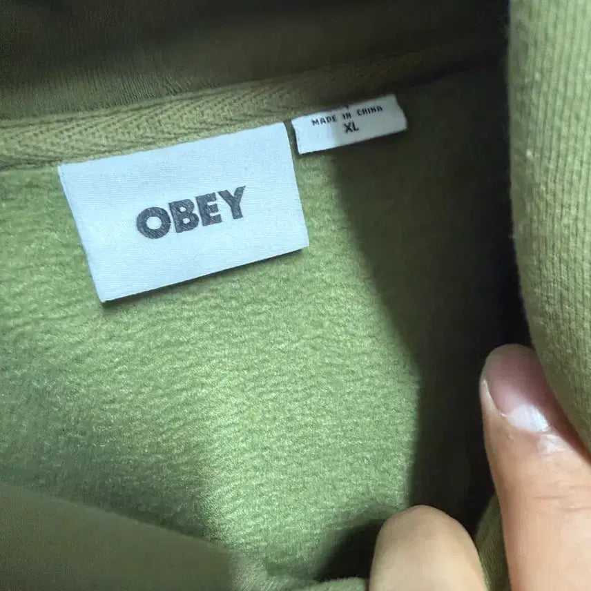 [BUNJANG] OBEY Olive XL Hoodie / 오베이 후드 올리브 xl