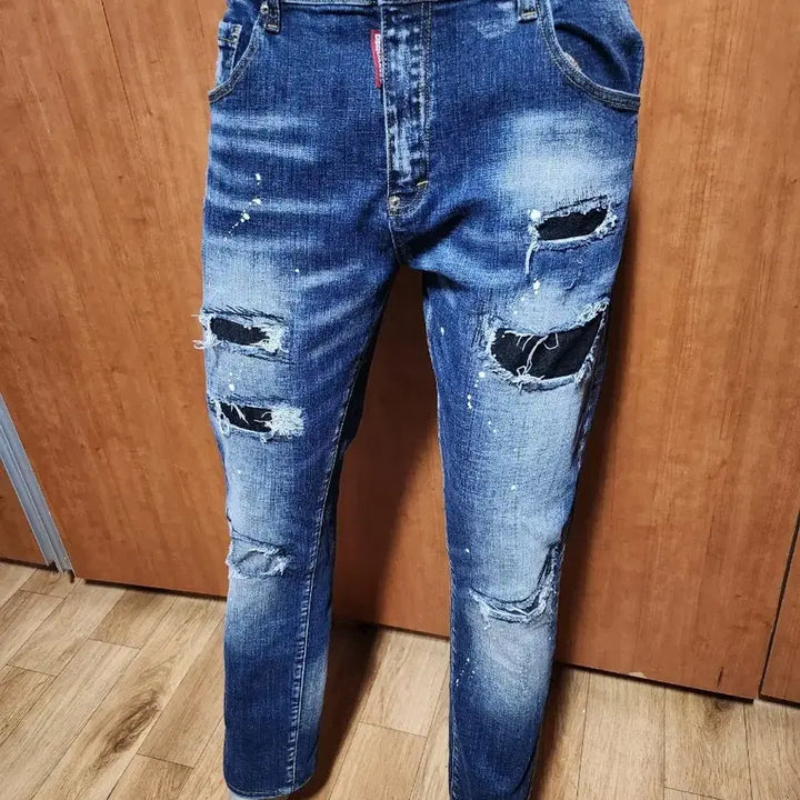 [BUNJANG] DSQUARED2 Men's Distressed Denim Jeans (34 inch) / 이테리디스퀘어드2남성스판데미지디스페인팅청바지52 입니다만 약34인치정도