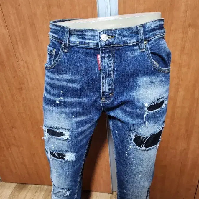 [BUNJANG] DSQUARED2 Men's Distressed Denim Jeans (34 inch) / 이테리디스퀘어드2남성스판데미지디스페인팅청바지52 입니다만 약34인치정도