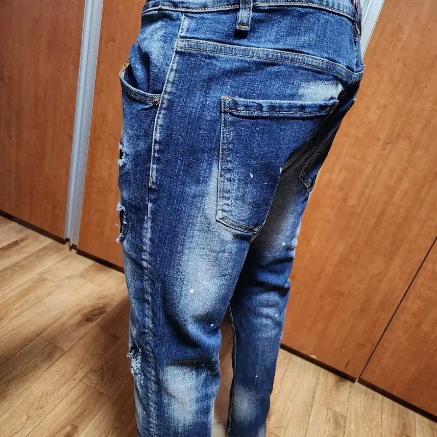 [BUNJANG] DSQUARED2 Men's Distressed Denim Jeans (34 inch) / 이테리디스퀘어드2남성스판데미지디스페인팅청바지52 입니다만 약34인치정도