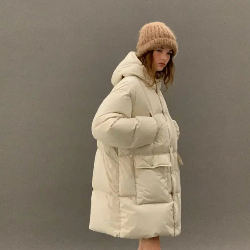 [BUNJANG] ounce Snow Long Padding Cream / ounce 스노우 롱패딩 크림