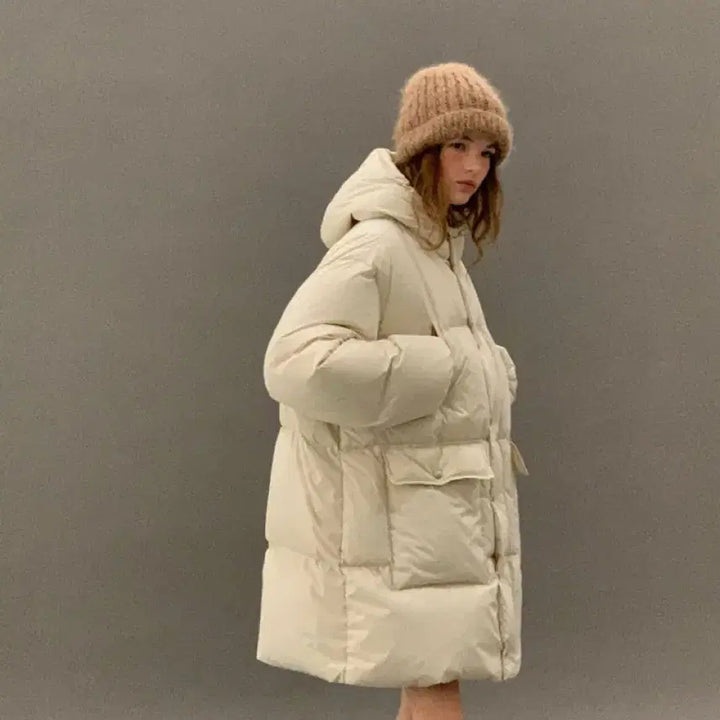 [BUNJANG] ounce Snow Long Padding Cream / ounce 스노우 롱패딩 크림