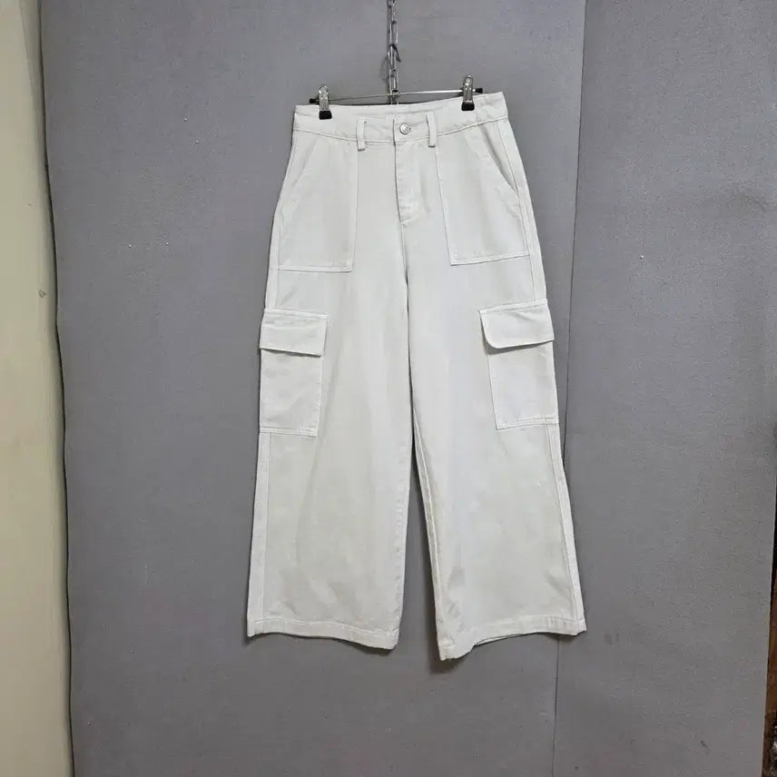 [BUNJANG] Ashley Cargo Pocket Wide Leg Pants - M / 도톰 카고주머니 통바지 M   n2302