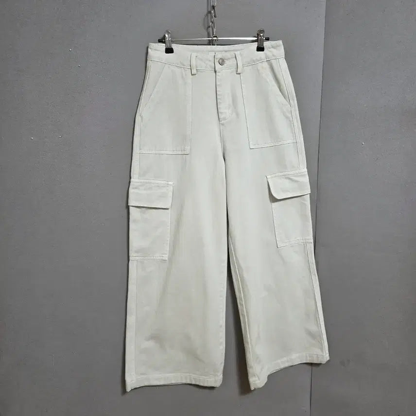 [BUNJANG] Ashley Cargo Pocket Wide Leg Pants - M / 도톰 카고주머니 통바지 M   n2302