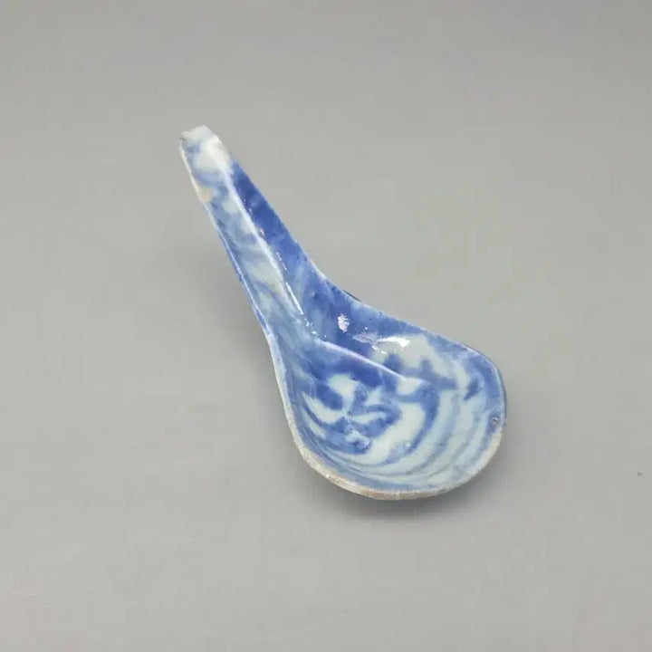 [BUNJANG] Qing Dynasty Blue and White Teaspoon / 진품 청대 청화 당초문 차스푼