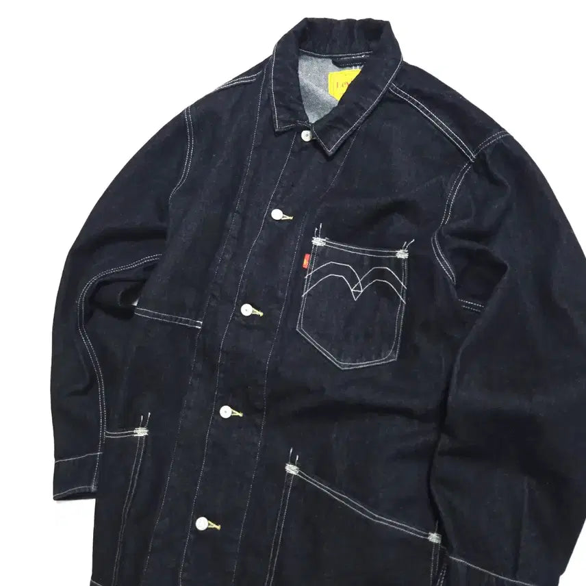 [BUNJANG] Levi's RED Engineer Denim Coverall Jacket Dark Indigo / 리바이스 RED 엔지니어 데님 커버올 자켓 다크인디고