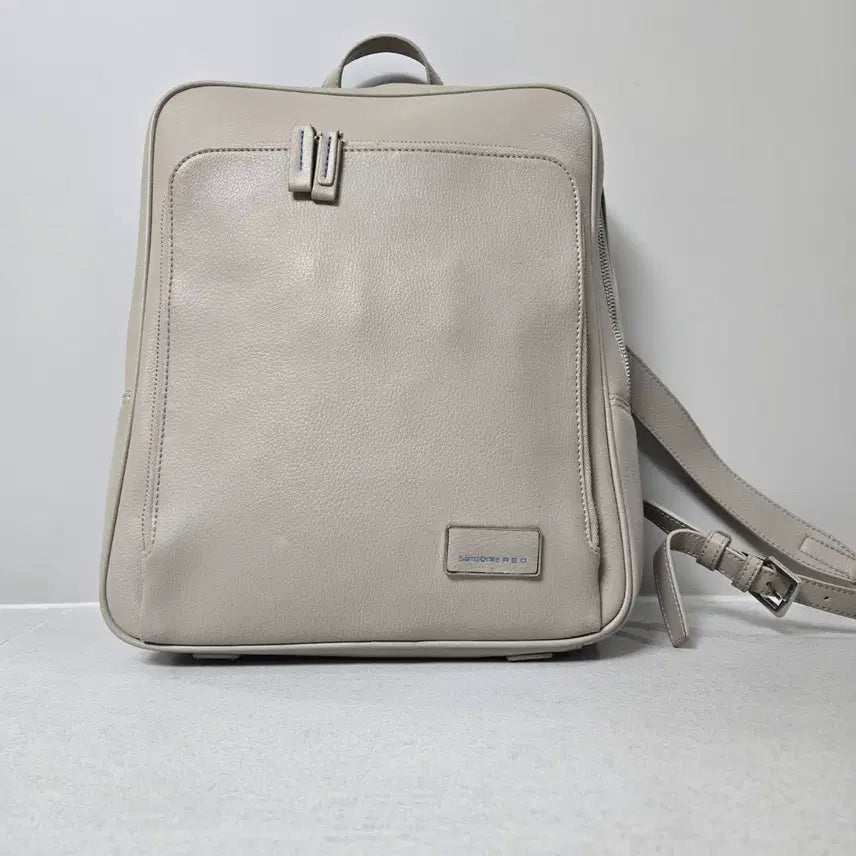 [BUNJANG] Samsonite Red Beige Leather Backpack S / 쌤소나이트 레드 베이지 가죽 백팩 S 남녀공용