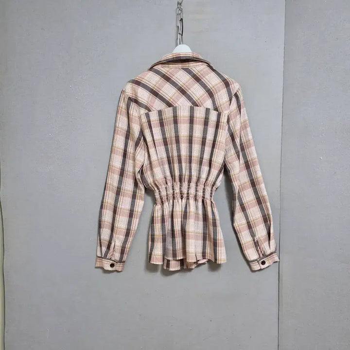 [BUNJANG] Ashley Checkered Blouse / 허리밴드 체크 블라우스 55  n2309