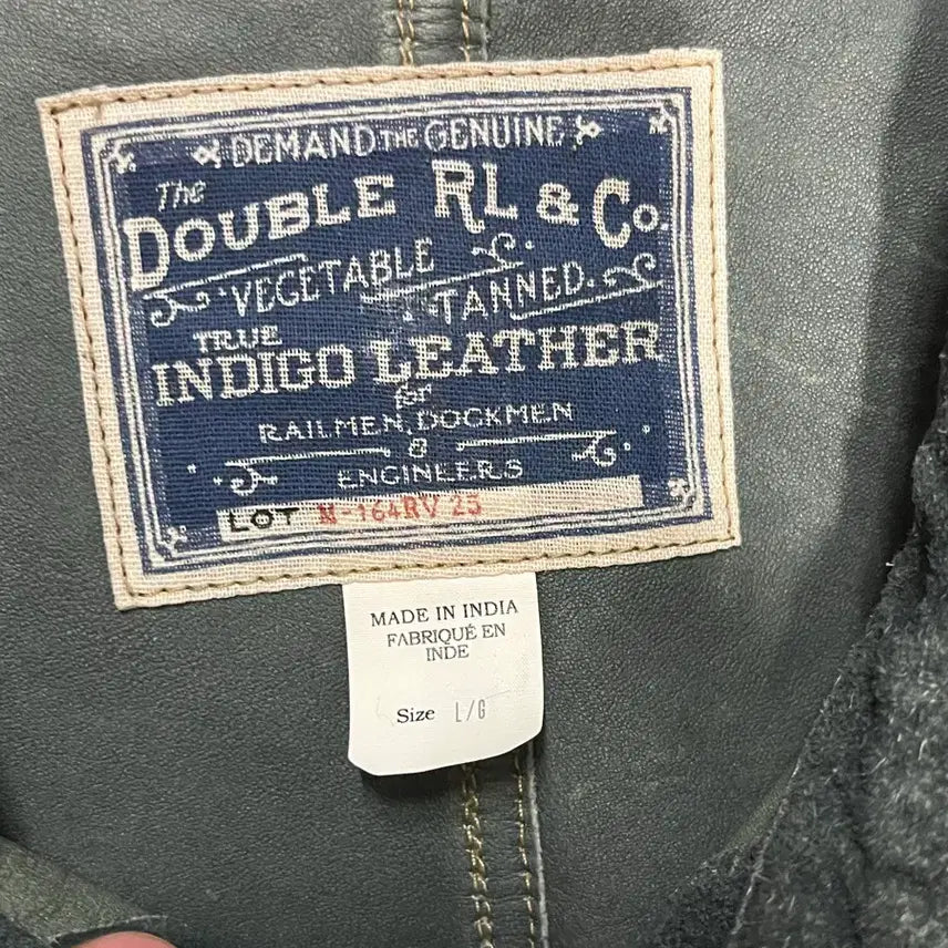[BUNJANG] RRL Indigo Chore Leather Jacket / Rrl 더블알엘 인디고 초어 레더 자켓 L