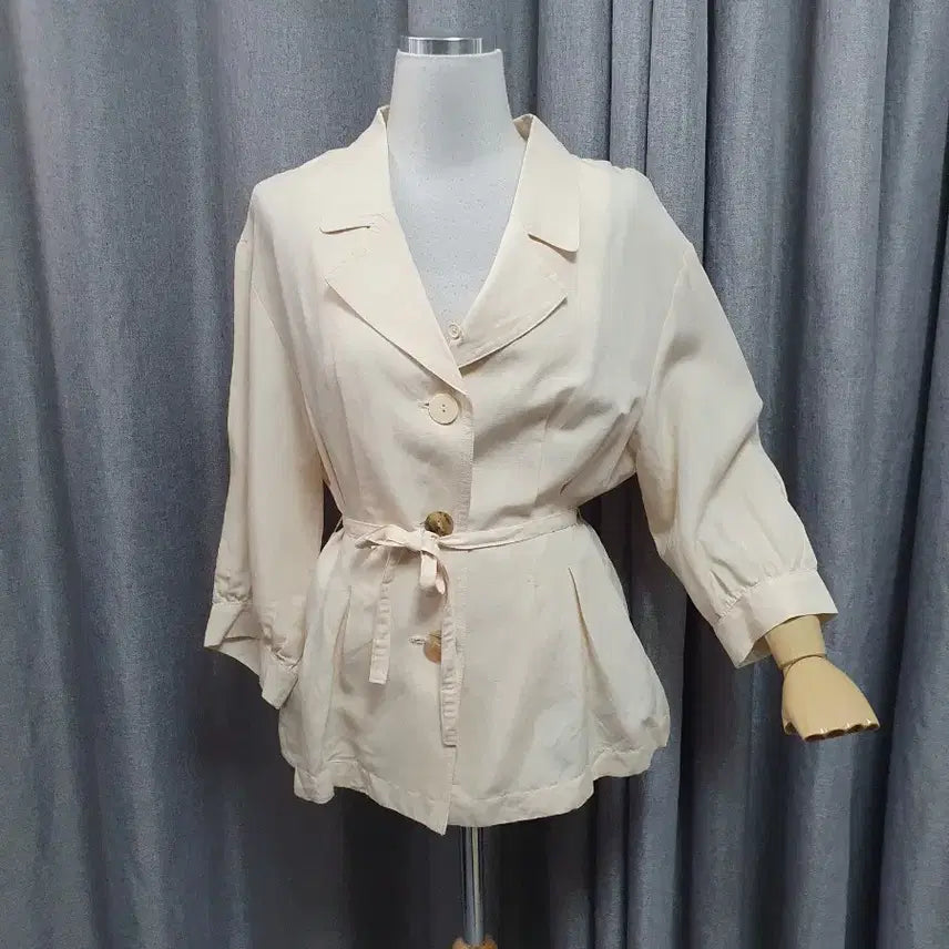 [SOLD OUT] S크림베이지 허리끈 고급자켓