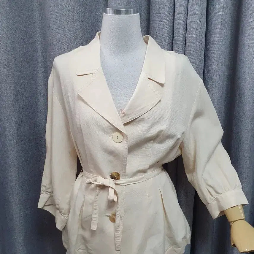 [SOLD OUT] S크림베이지 허리끈 고급자켓
