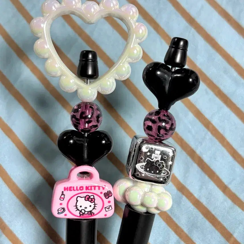 [BUNJANG] Hello Kitty Leopard Handmade Ballpoint Pen / 헬로키티 호피 수제 볼펜 꾸미기 동대문 볼꾸