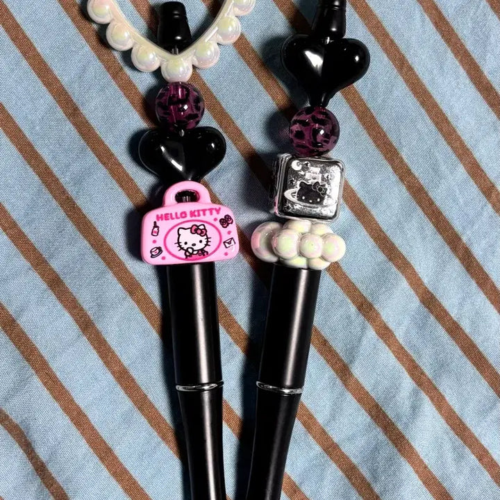 [BUNJANG] Hello Kitty Leopard Handmade Ballpoint Pen / 헬로키티 호피 수제 볼펜 꾸미기 동대문 볼꾸