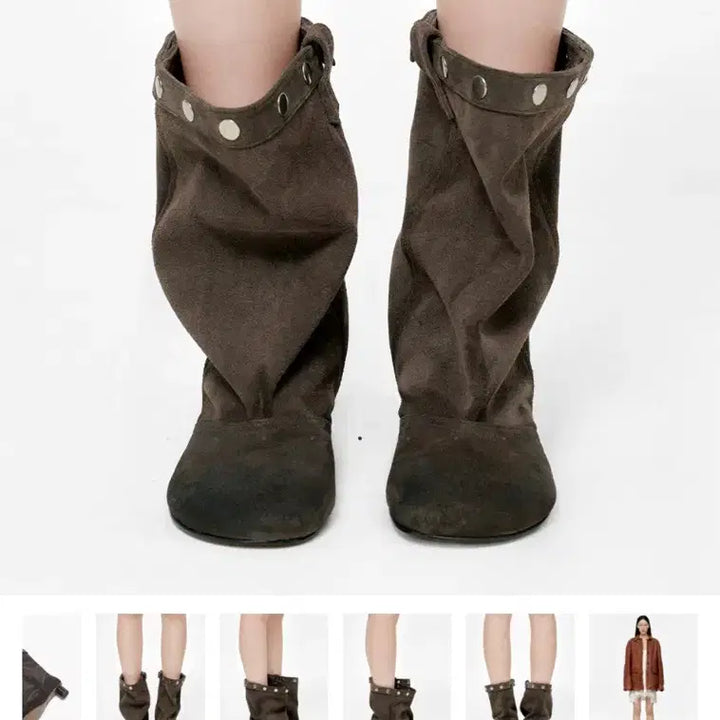 [BUNJANG] Margesherwood Suede Mid Boots Dark Brown / 마지셔우드 스웨이드 미들 부츠 다크브라운