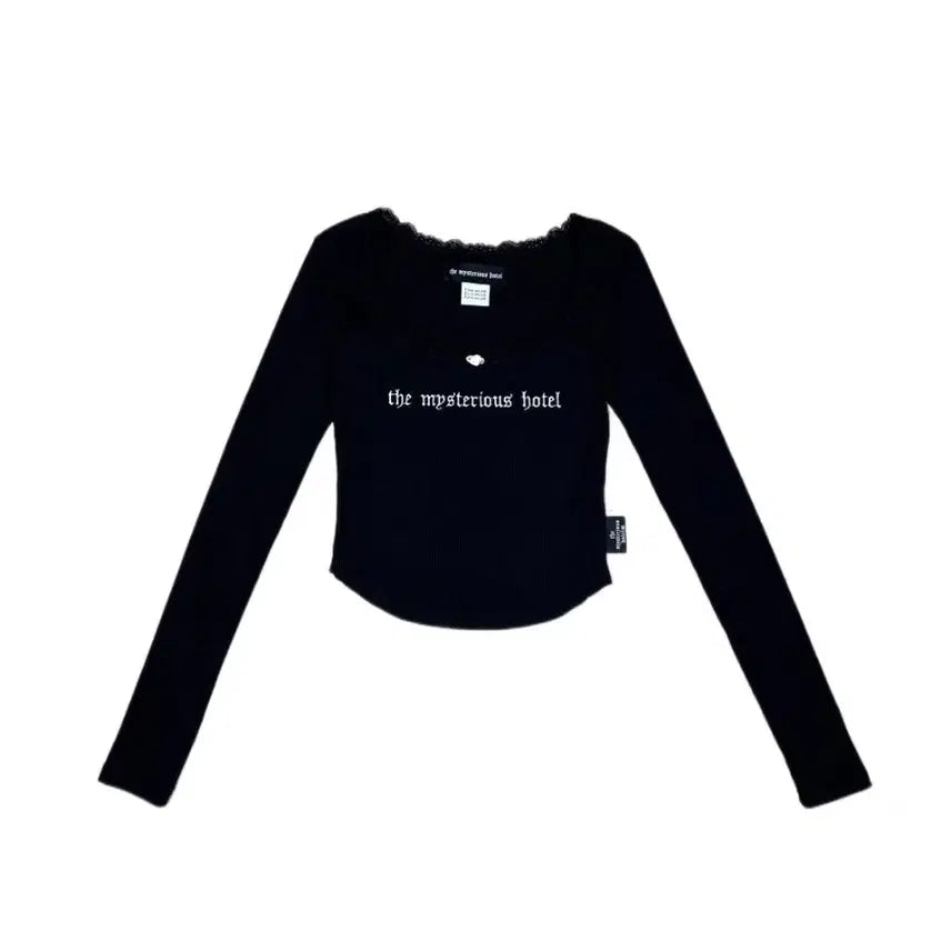 [BUNJANG] Mysterious Hotel Rose Lace Sleeve Top / 미스테리어스 호텔 mysterious hotel 로즈 레이스 슬리브