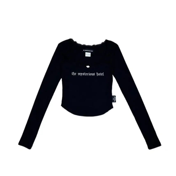 [BUNJANG] Mysterious Hotel Rose Lace Sleeve Top / 미스테리어스 호텔 mysterious hotel 로즈 레이스 슬리브