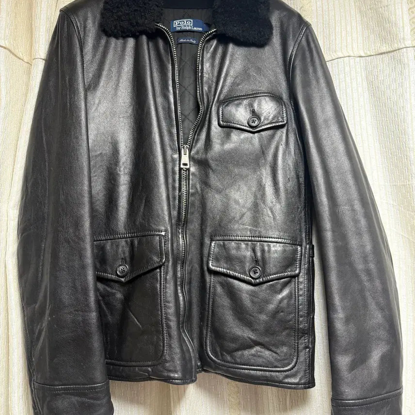 [BUNJANG] Polo Ralph Lauren Shearling Leather Jacket Size S / 폴로 랄프로렌 양털 가죽 자켓 95 S 팝니다.