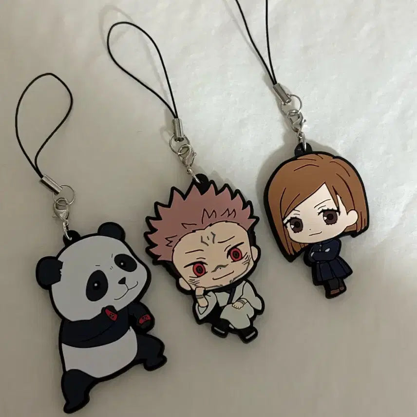 [BUNJANG] Jujutsu Kaisen Rubber Charm Keyring Bundle Set / 주술회전 가챠 러버 참 키링 3종 일괄
