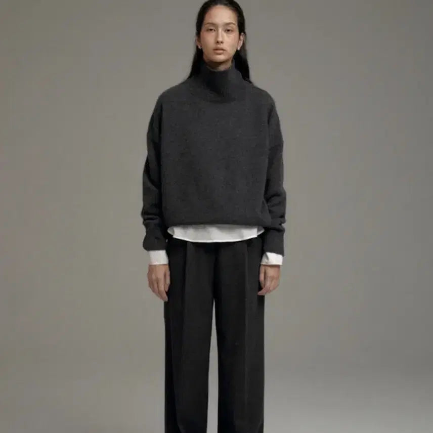 [BUNJANG] Grey Room Cashmere 100% Turtleneck Charcoal Pullover / [새상품/택o]그레이룸 캐시100 터틀넥 풀오버 차콜