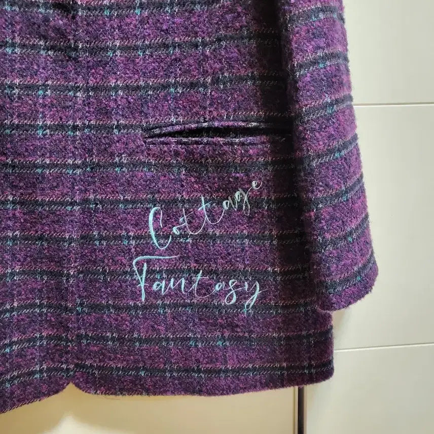 [BUNJANG] SI Cottage Fantasy Lettering Jacket / SI 노카라 레터링 여성 자켓(55-마른66)