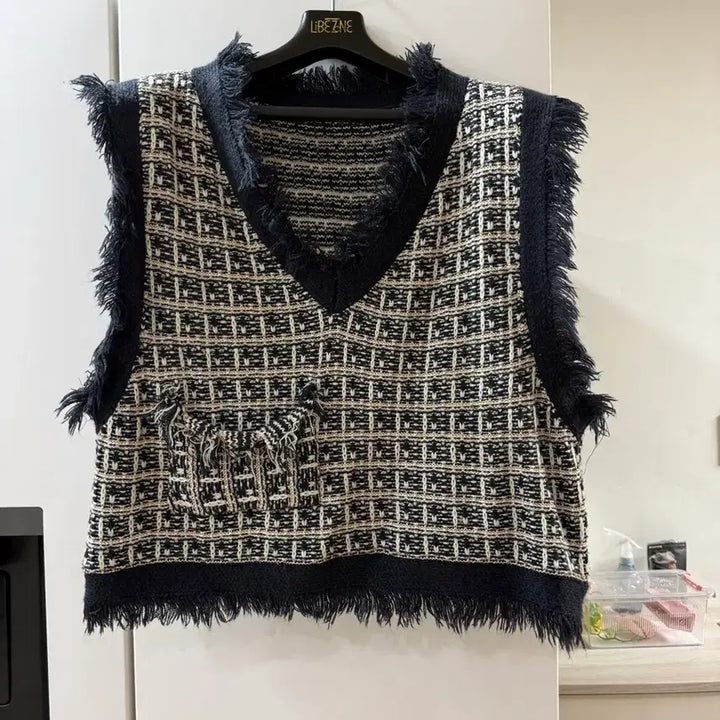 [BUNJANG] Dark Navy Tweed Vest / 5/26까지 다크네이비 트위드 조끼