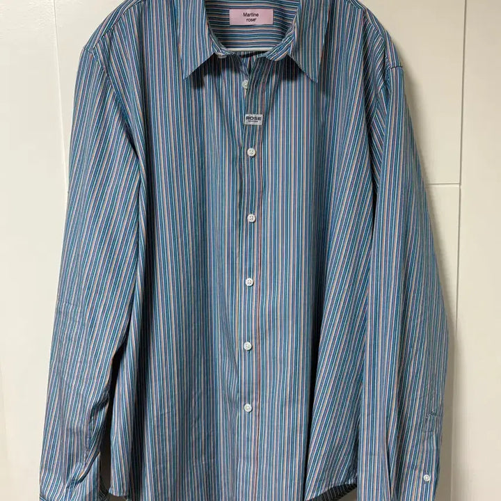 [BUNJANG] Martin Rose Blue Orange Stripe Shirt / [XL] 마틴 로즈 블루 오렌지 스트라이프 셔츠